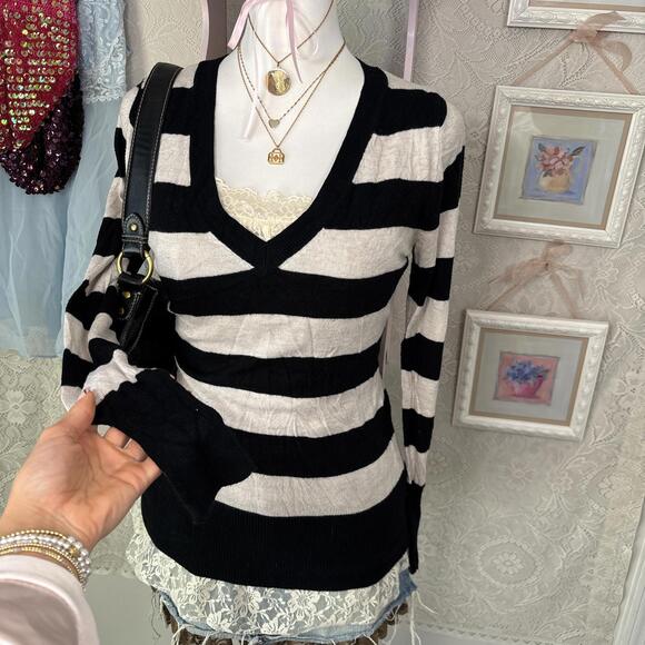 y2k vintage grunge striped sweater - Picture 2 of 4